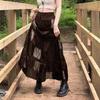 Vintage American Low Waist Retro Velvet Skirt with Totem Print and Color Blocking