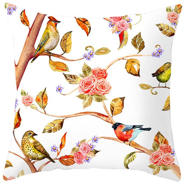 

Весенняя и Летняя Наволочка из Бархата с Персиковой Кожей с Цветами и Птицами, Принт с Цветущим Персиком, Грушей, Абрикосом, Цветочный Принт, Домашняя Наволочка для Диванной Подушки 45 * 45Cm without pillow core