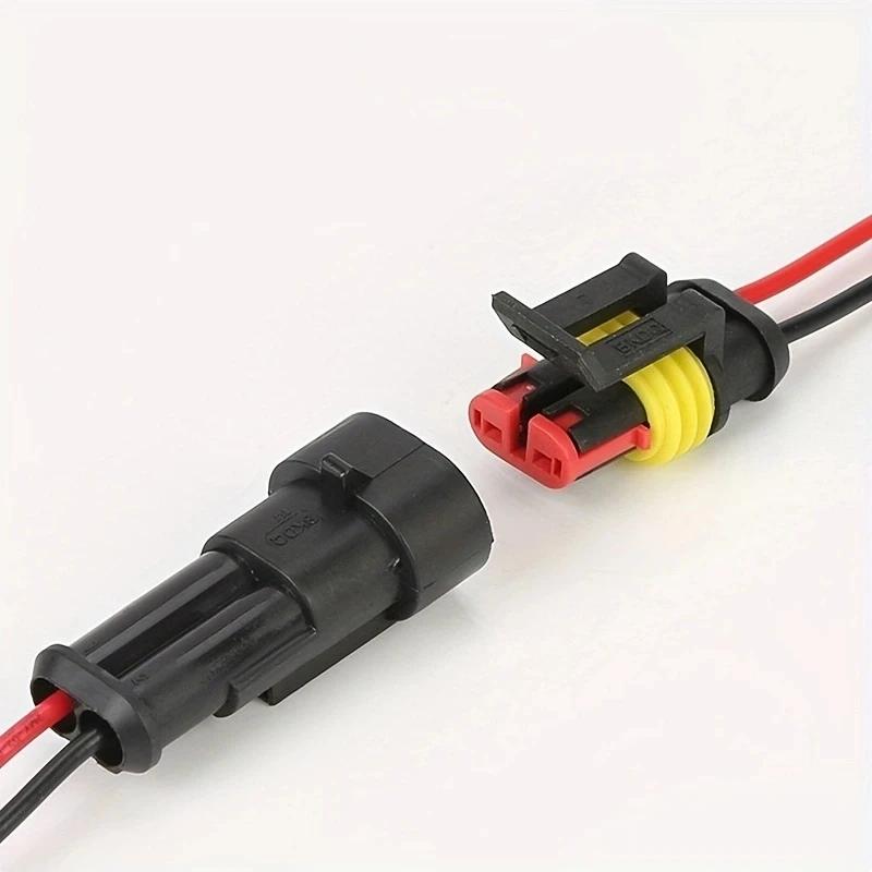 2Pairs 2 Pin Way Car Sealed Waterproof Electrical Wire Connector Plug