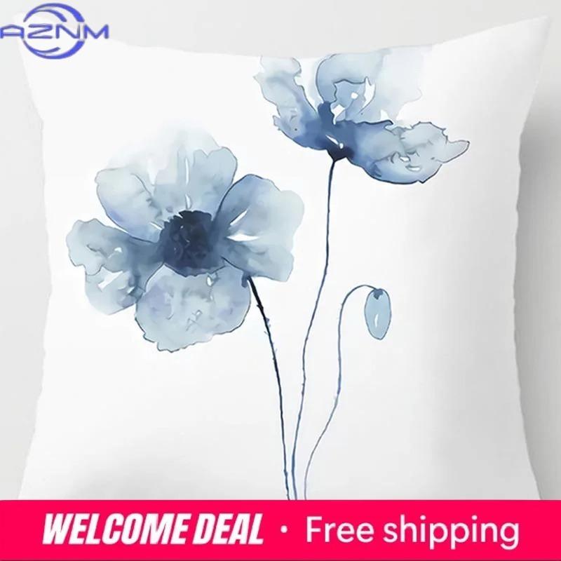Blue Abstract Painting Pillowcase Office Living Room Home Pillowcase Car Ornaments