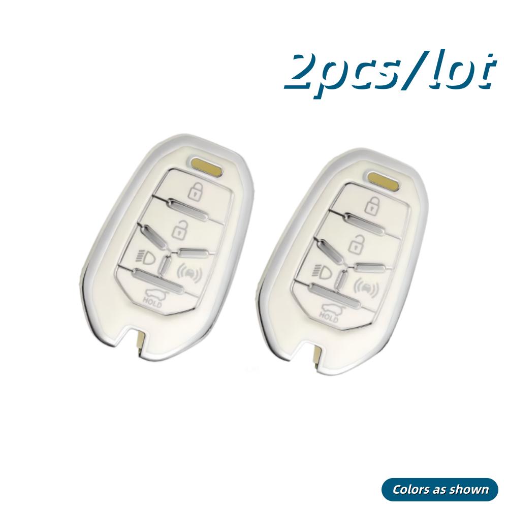 2pcs Car Key Case Covers For Ssangyong Rexton Y400 Y450 G4 2021 2022, only fit for the car key shown in the image.