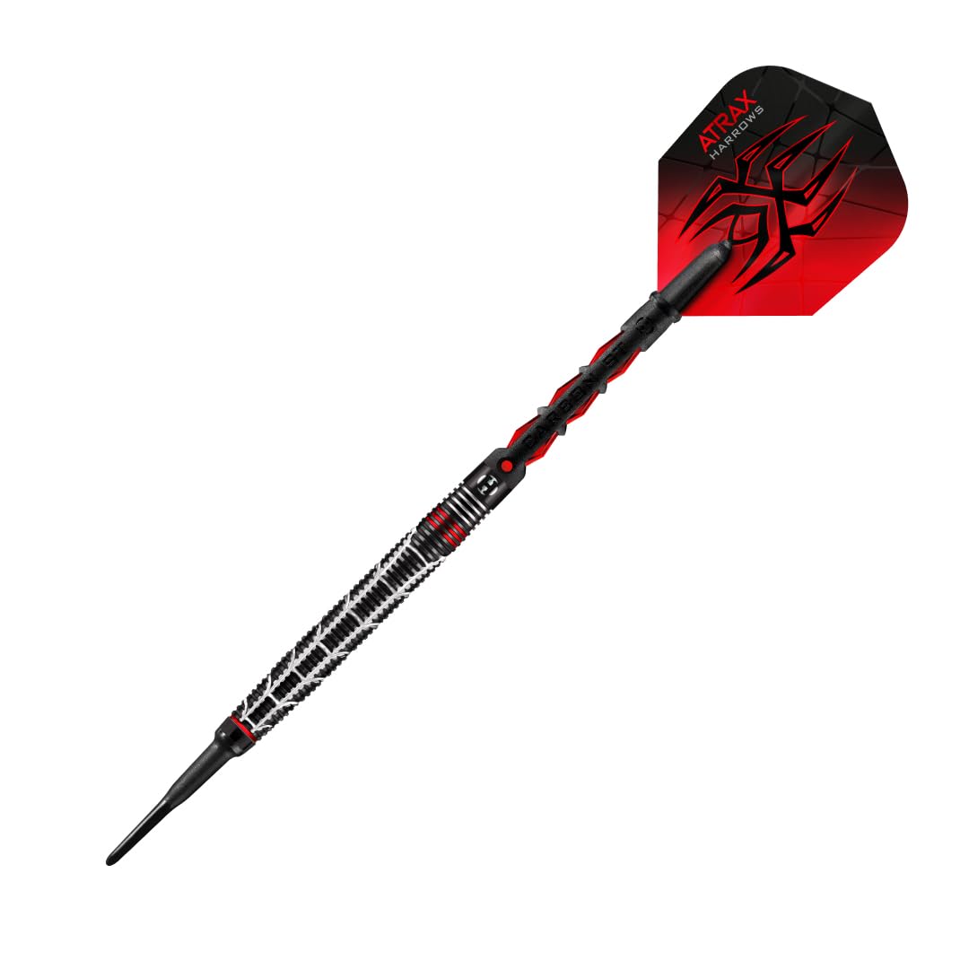 Harrows Atlax 2BA Steel Tip Darts Barrel 18gR Overall Length 51.0mm Max Diameter 6.3mm Torpedo Shape Ring Cut and Vertical Cut