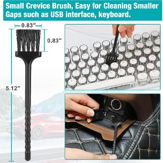 Luscinum Car Interior Duster Detailing Cleaning Gel Brushes Kit, Soft Dust Detail Crevice Brush Slime Putty Cleaner Accessories Tools For