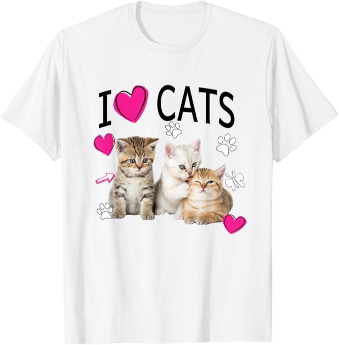 I Love Cats Shirt | Cat lover Tee - I love Kittens T-shirt T-Shirt Unisex T-Shirt M