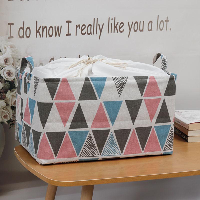 Großer Stoff-Aufbewahrungskorb mit Kordelzug, feuchtigkeitsbeständig, faltbar, Kleider- und Decken-Organizer-Box, Kordelzug, faltbarer Kleiderschrank, Aufräumtasche