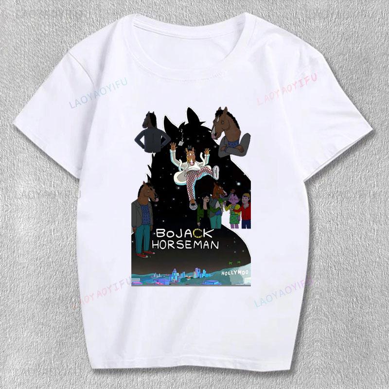 Bojack Horseunisex Graphic Cheap Polyester T Shirts Student Kids Oversided Streetwear Harajuku Shoujo Girl Style Unisex Clothing