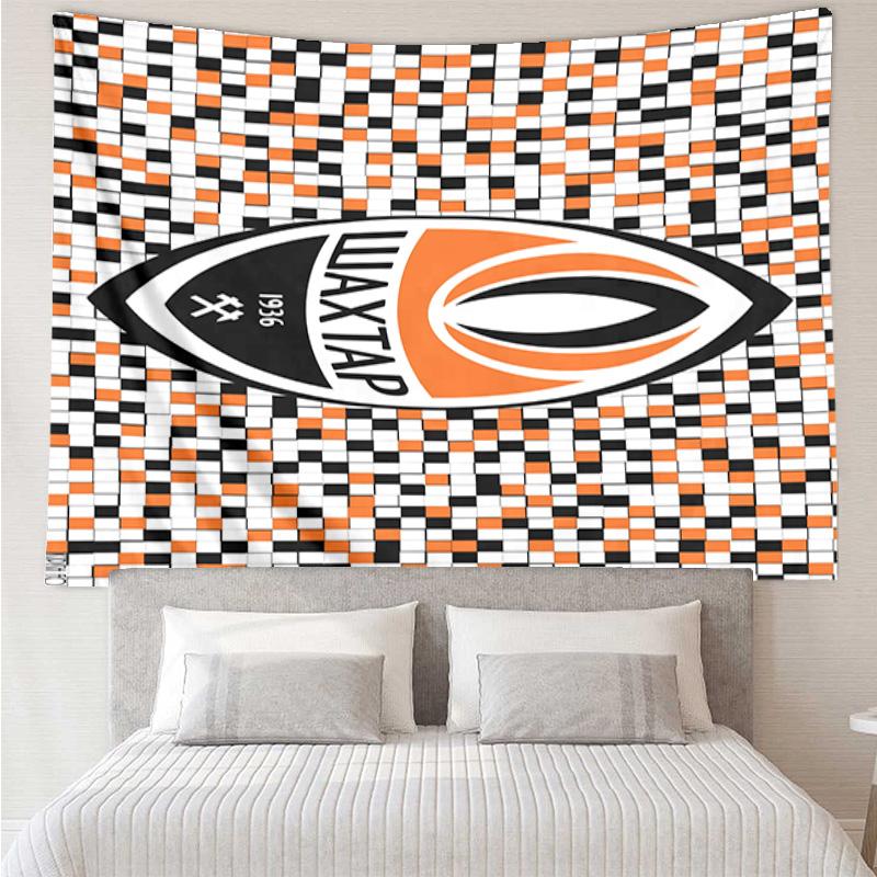 Shakhtar Donetsk Crest Design Tapestry Room Decoration Wall Hanging for Living Room Bedroom, dormitory, Birthday and Christmas gifts