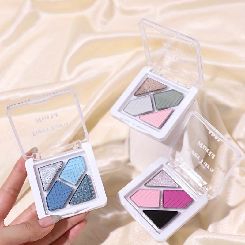 Portable Reverse World Čtyřbarevná paleta očních stínů Spice Girl Pink Summer Blue Green Pocket Eyeshadow