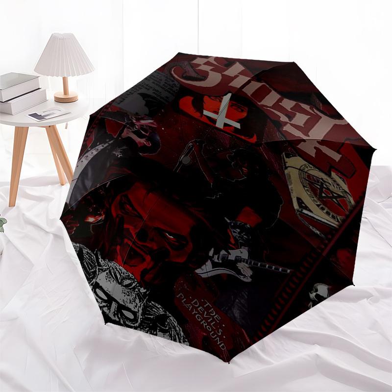 1pc Ghost___The_Devil's_Playground Automatic Open, Windproof, Compact Travel Umbrella, Gift for Birthday, Christmas, Business 93016