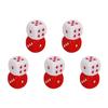 5 Pair Red White Heart Dice Plastic Safe Multiple Playing Method Portable Fashionable Gaming Dice