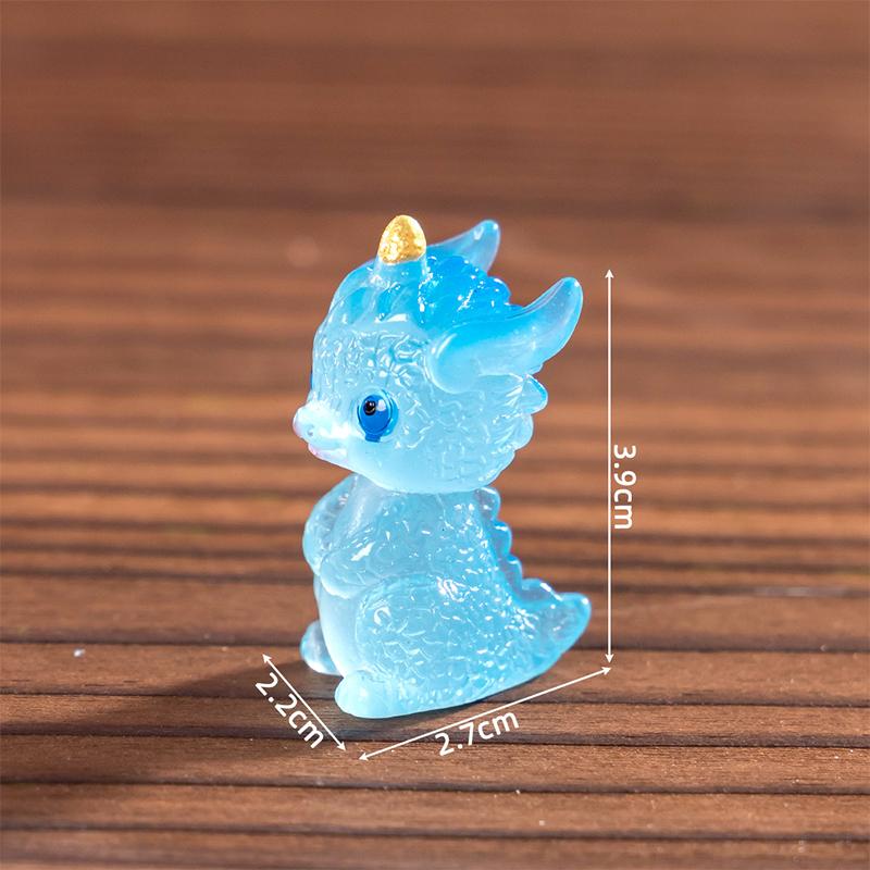 Mini Luminous Zodiac Dragon Figurine Simulation Loong Ornament Micro Landscape Car Interior Home Desktop New Year Decoration