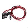 3PCS 31cm Wire Length Black Faux Leather 9V Battery Clips Buckles Connectors