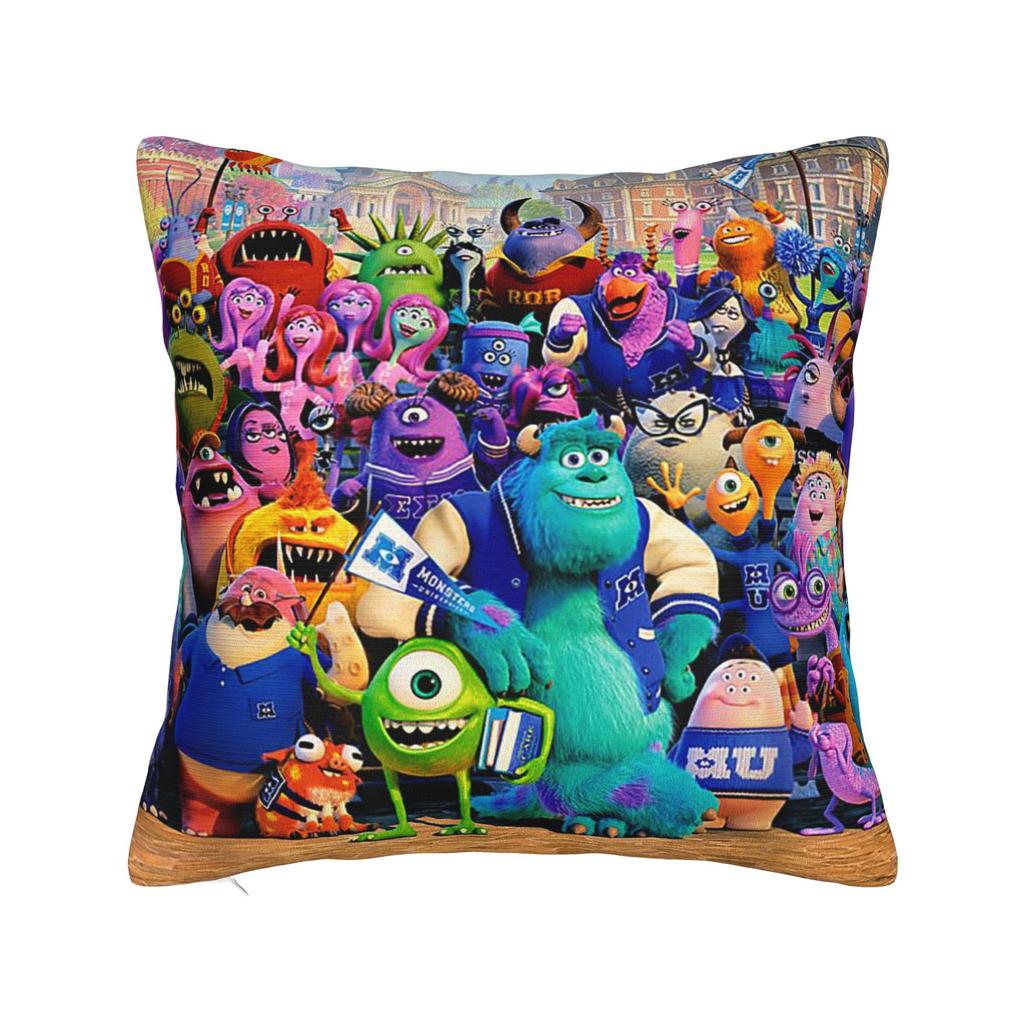 Mike Wazowski Monsters University Square Pillow Case Monsters Inc Cushion Covers Zipper Decorative Pillowcase for Sofa xcm