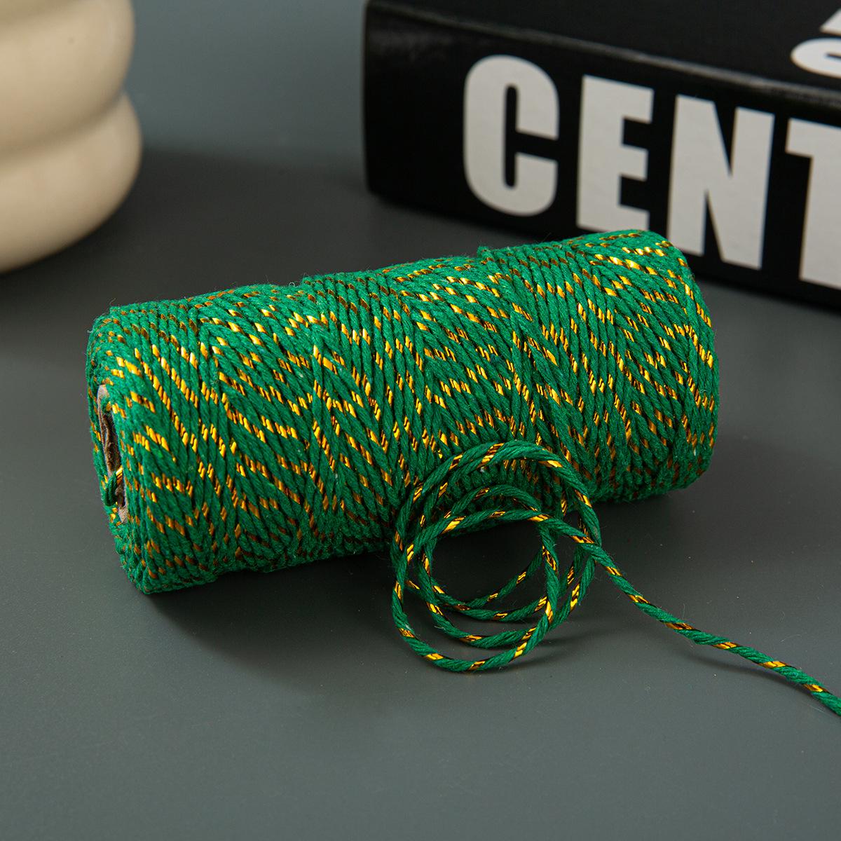 

2mm Two-Color Cotton Cord for DIY Crafts, Christmas Decoration, Gift Wrapping, Baking, and Tags.