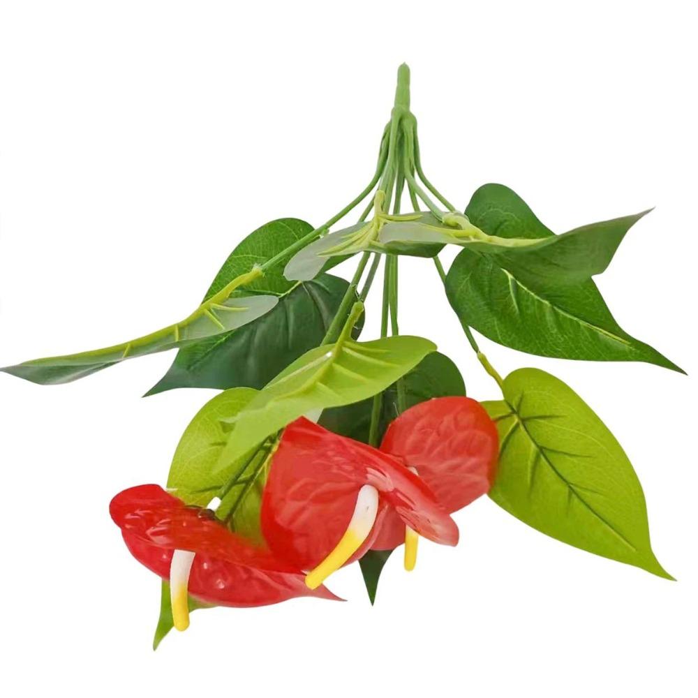 35/50CM Artificial Red Palm Plant Lifelike Fake Plants  Living Room Bedroom Decor