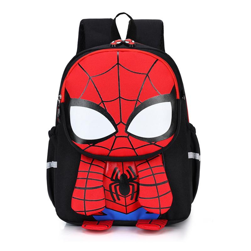 Spider Man Kids Backpack Cartoon Nylon Lightweight School Bag With Cushion Straps For Boys And Girls