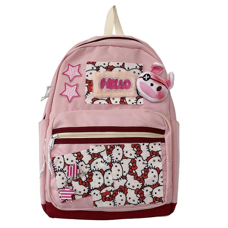 Middle School Girl S Pink Backpack Cute Cartoon Style Backpack For Girls