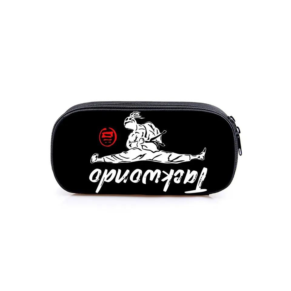 Hot Sales Taekwondo Print Layered Fabric Pencil Case Quality 3D Cartoon Pen Bag Best Gift for Boys/Girls School & Office Use