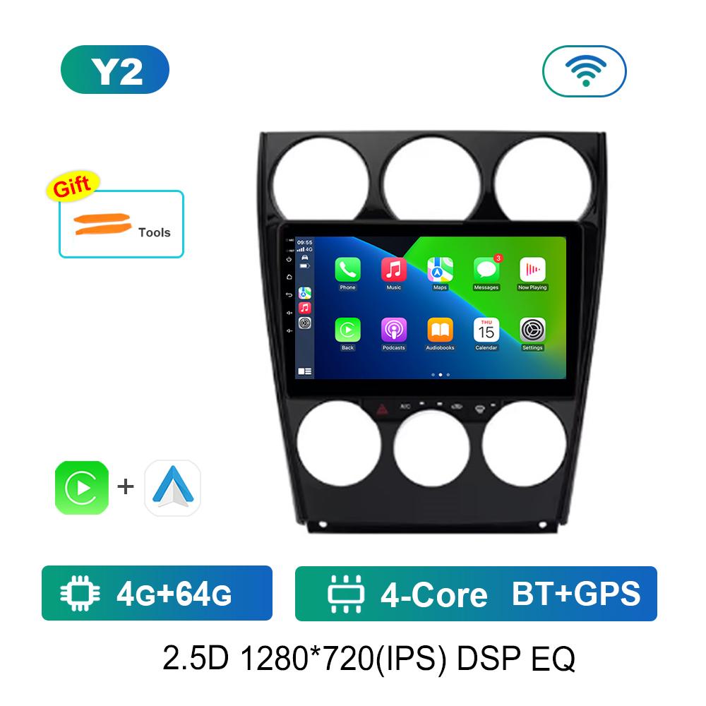 Navigație GPS pentru Mazda 6 2004 - 2015 Radio Auto Player Multimedia Sistem de Operare Android DSP Stereo WiFi Carplay Ecran QLED 4G Instrumente Auto