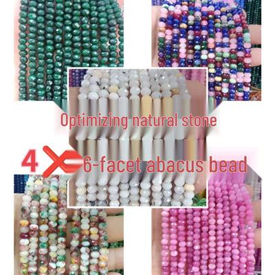 4mm facettierte Abakusperle: Optimiertes Jade Flaches Abstandshalterperle, Naturstein