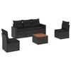 VidaXL Garden Lounge Set with Cushions 6 Pcs, Patio Sofas, Patio Furniture Set, Outdoor Furniture, Black 3256391