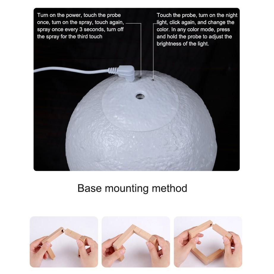 Buy New Wireless Charging 880ML Air Humidifier 3D Moonlight Diffuser ...