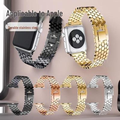 Braccialetto a Catena in Acciaio Inossidabile Compatibile per Apple Watch iWatch 1-4, SE, 7