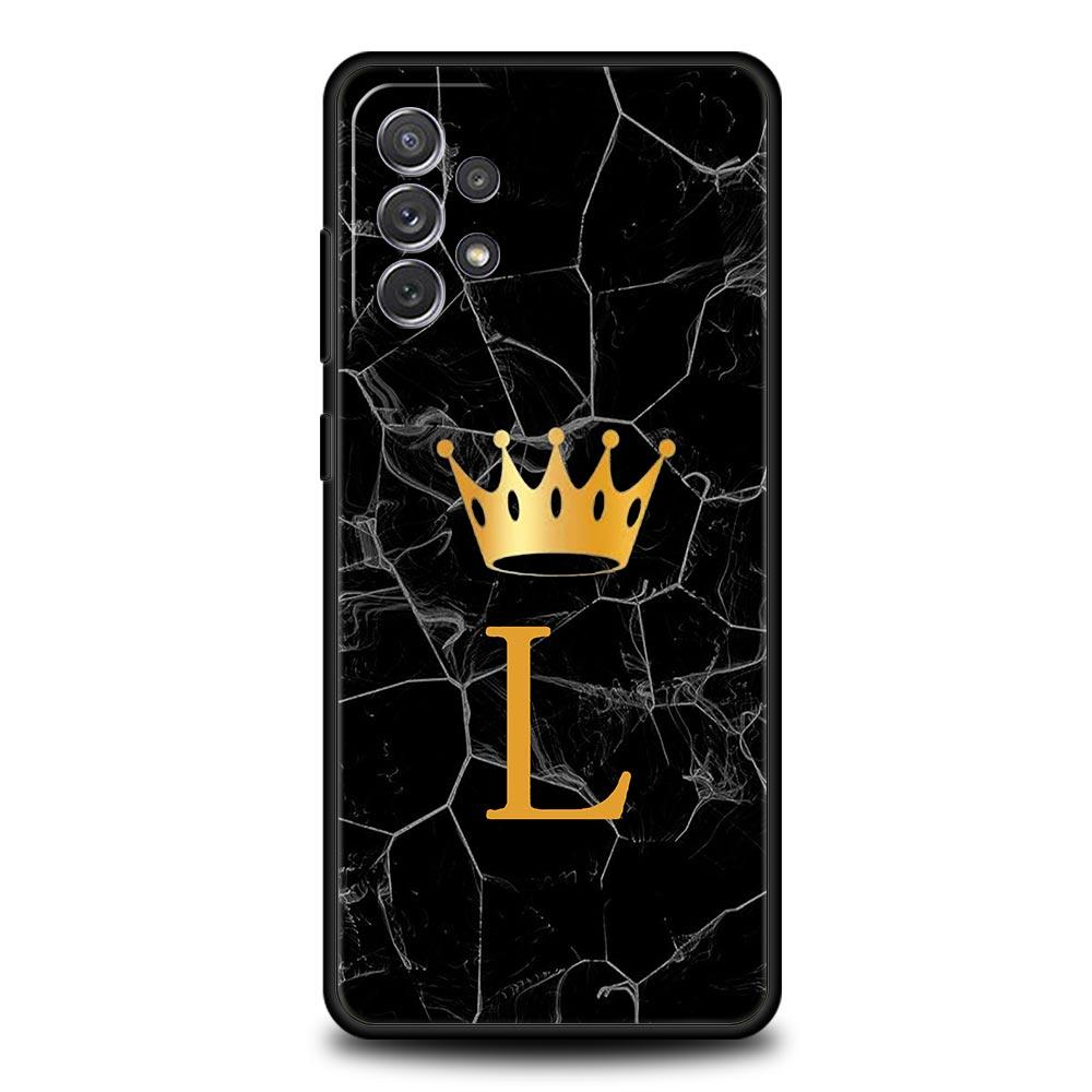 Crown Letter A Phone Case For Samsung Galaxy A17 A07 A55 A35 A25 A15 A05s A33 5G A31 A23 A21s A13 A41 A73 A53 A51 A71 A03s Cover