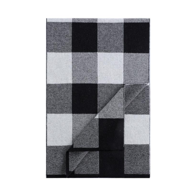 Новый мужской кашемировый шарф зимний теплый утолщенный жаккардовый клетчатый универсальный шарф мужской 180cm