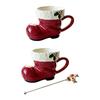 Christmas Shoe Mug Coffee Cup Comfortable Grip Stylish Christmas Decoration Gift Drinking Cup with Handle for Office Dorm