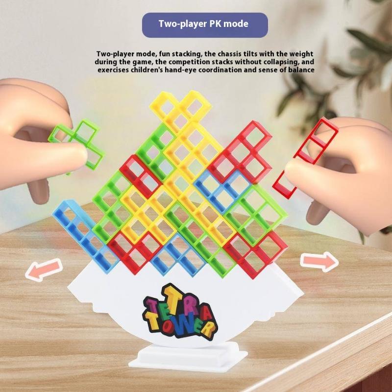 1 Set Puzzle Board Assembly Bricks Educational Toys Tetra Tower Balance Game Stacking Building Blocks For Children