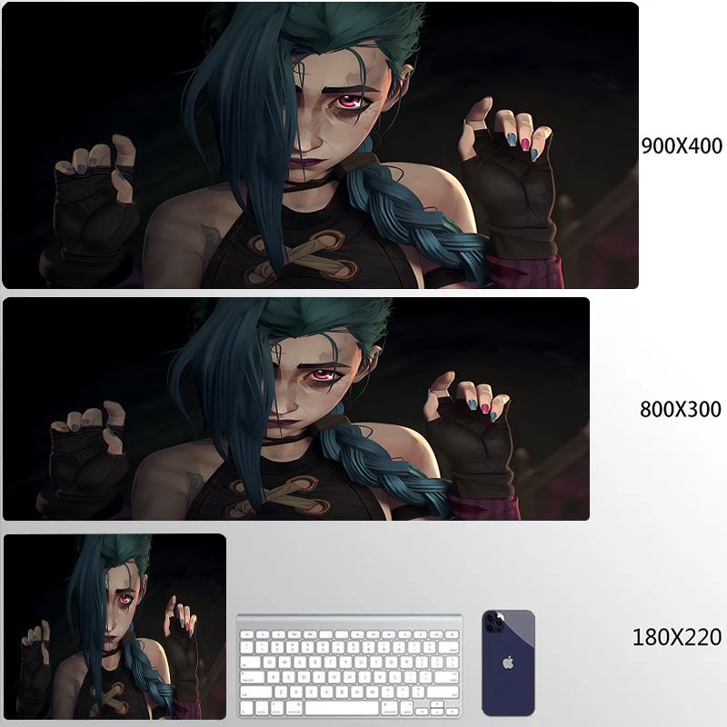 Jinx Anime Mouse Pad Pc Accessories Desk Protector Keyboard Mat NonSlip Deskmat Gamer Kawaii Cute Mouse Pads Gaming Mousepad