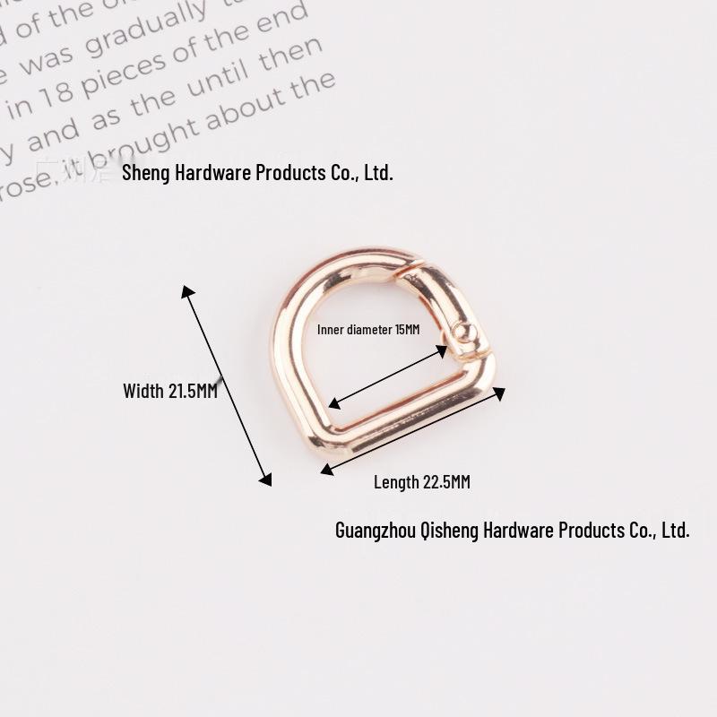 In-Stock: High-Grade D-Shaped Spring Ring Buckle for DIY Bag Handles & Straps