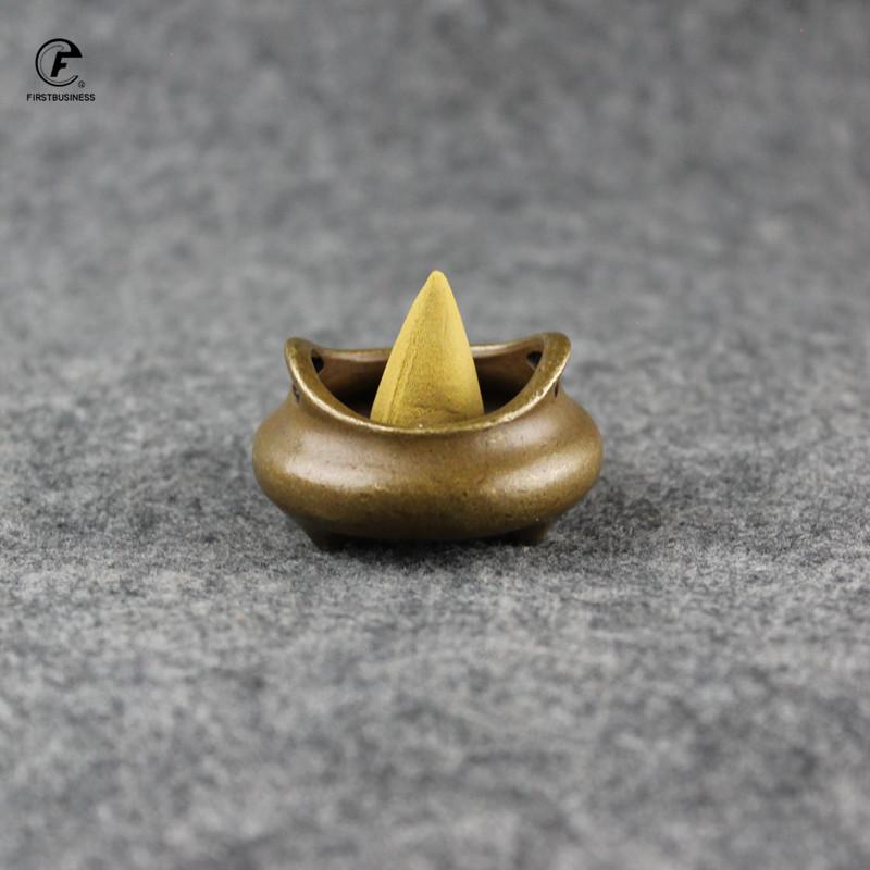 new designer Two ears Tripod Buddha Copper Incense Burner Handmade Metal Incense Stick Holder Small Portable Burner Censer