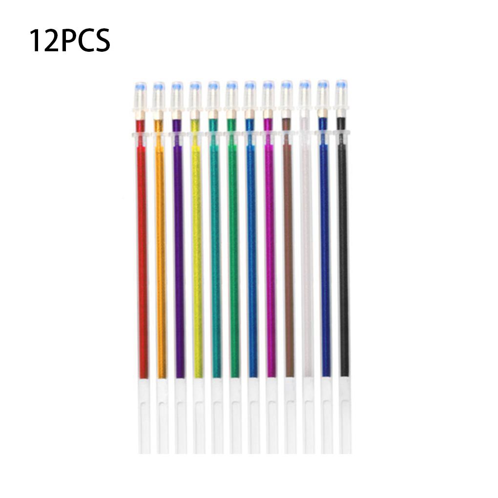 12 Pieces Gel Pen Refill Painting Drawing Stationery Replacement School Artist Office Marking Shinning Ink Ballpoint