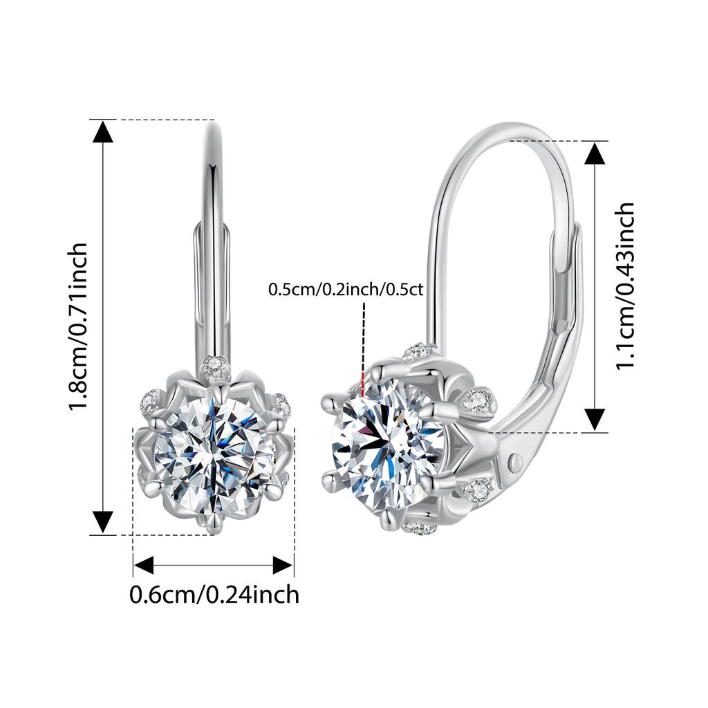 WOSTU Moissanite Wedding Jewelry 4 Set For Women 925 Sterling Silver Romantic Flower Enegagement Necklace Bracelet Earring Ring