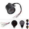 12V Universal LED Backlight Motorcycle Odometer Speedometer Gauge K/MH Single Indicator (Black)