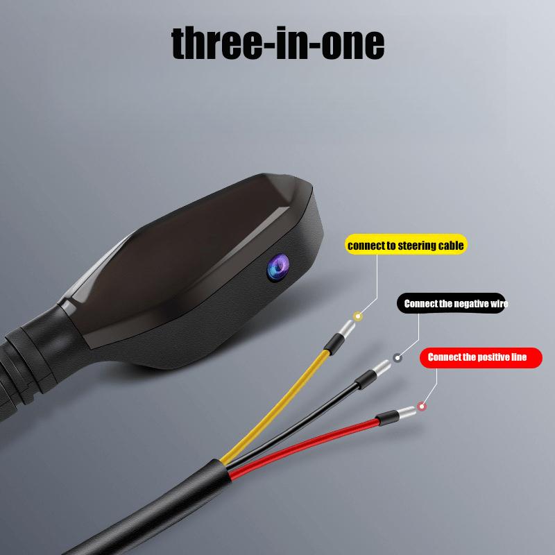 2pcs Motorcycle Universal LED Lamp Color Projection Lamp Sequential Flowing Indicator Lights