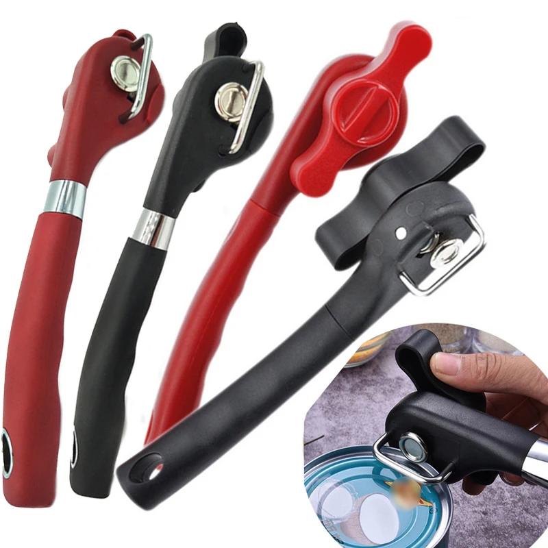 Plastic Manual Can Opener Kitchen Tool Side Cut Jar Opener Professional Effortless Openers with Turn Knob