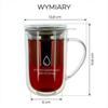MUG INFUSIBLE FOR WINTER TEA AND HERBS THERMAL GLASS 500ml LID