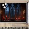 2D Flachbanner, 1 Stück - Gotischer Stil Vampirschloss Fledermaus Thema Party Bannerzyc