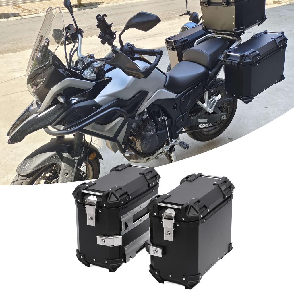 35L Motorcycle Side Case Aluminium Alloy Motorbike Hard Side Saddlebag Box with   Lock Mounting Bracket for Riding Gear Helmet
