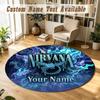 Round Rug Custom NameNirvana Pattern Non Slip Carpet Home Floor Decor