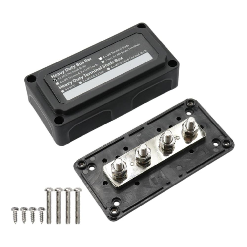 Heavy-Duty Modular Design DC 48v Distribution Block 4 Terminal Studs Power Distribution Block  RV