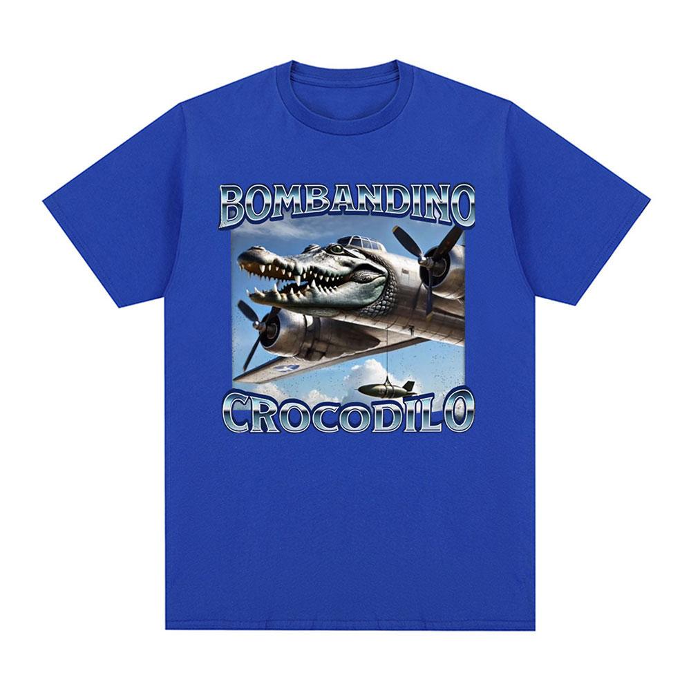 Bombardiro Crocodilo Funny Crocodile Plane Bomber Meme T-shirt Men Women Clothing Casual Cotton Oversized Short Sleeve T Shirts
