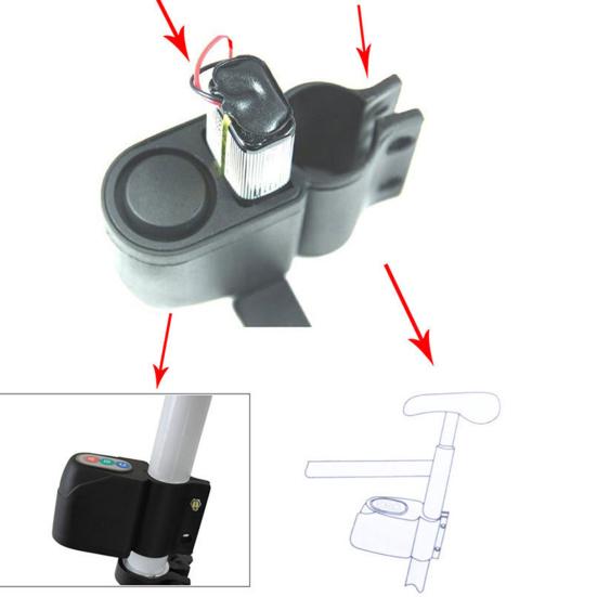 Fahrradalarmschloss Drahtlos Diebstahlschutz ABS Fernbedienung Fahrrad Vibrationsalarm für MTB Rennrad