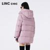 Jinyujie Women's Mid-length Hooded 90% Duck Down Puffer Jacket