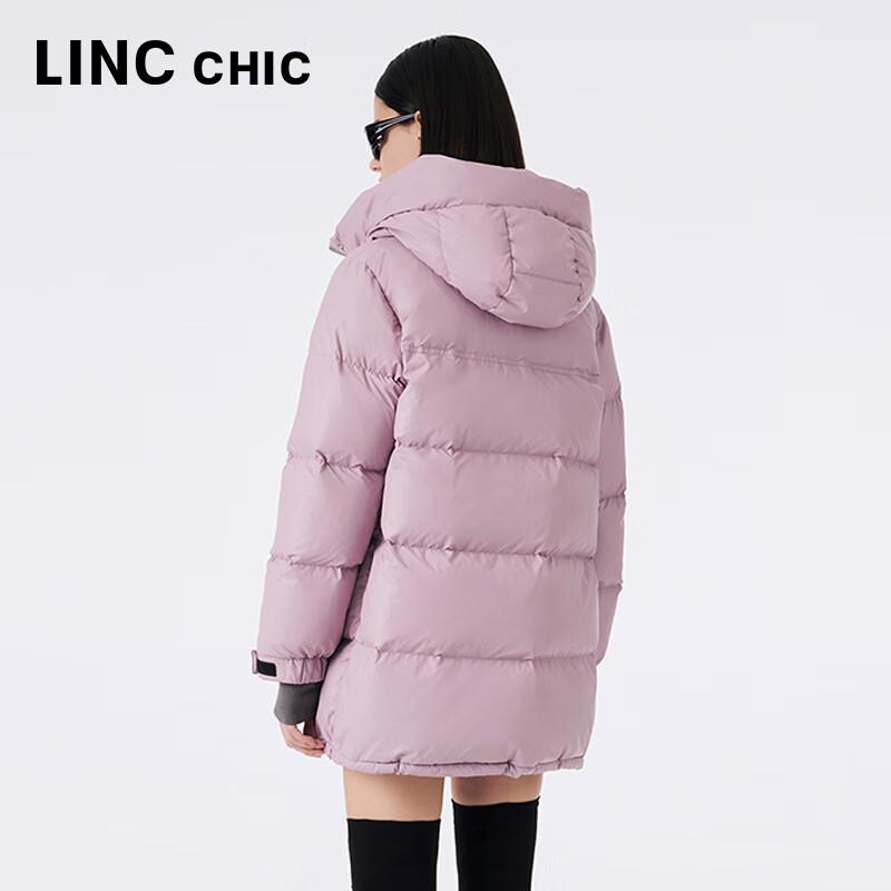 Jinyujie Women's Mid-length Hooded 90% Duck Down Puffer Jacket