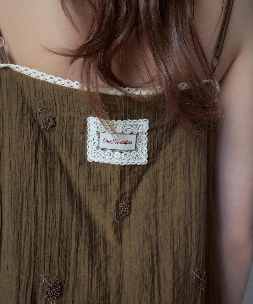 Aueonoseuteljia Boucle Flower Tiered Dress_Khaki(Ob6Op06)