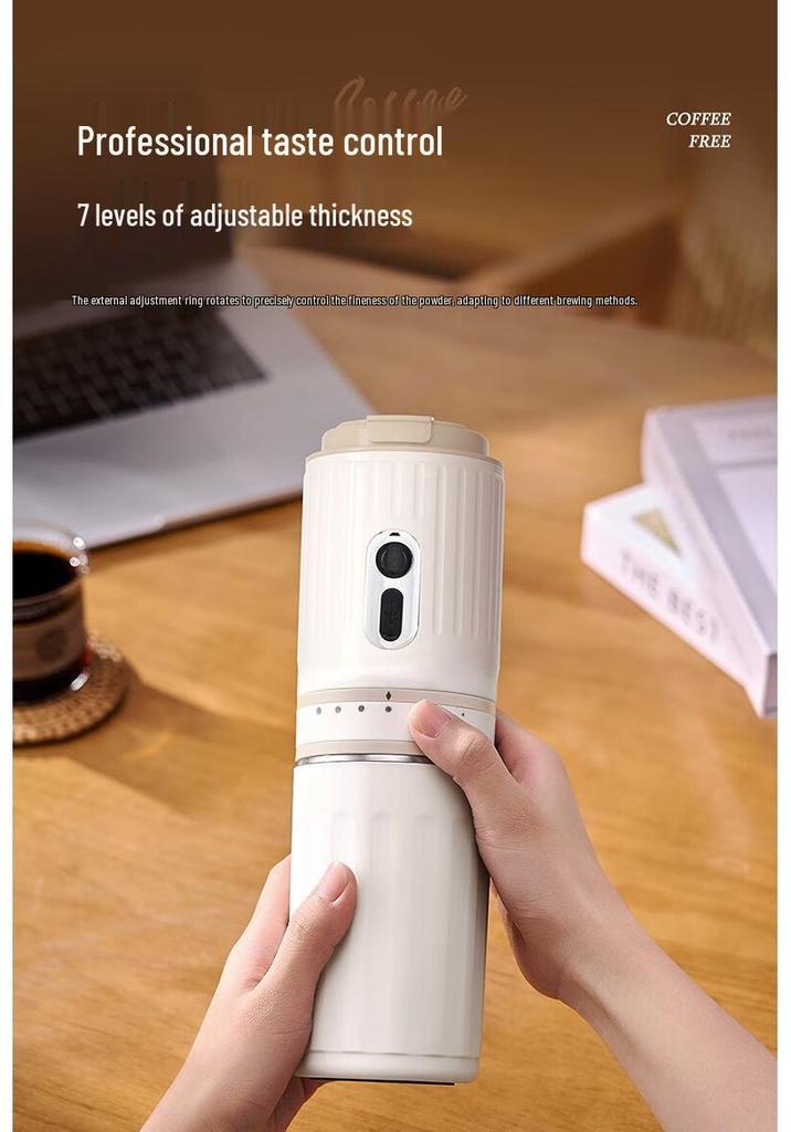 Compact Electric Coffee Grinder & Brewer - Portable for Home & Travel